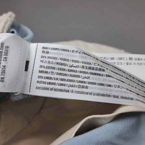 Abercrombie Fitch Shorts Mens Large Sky Blue Linen Blend Casual 9" Inseam Casual - Picture 7 of 10